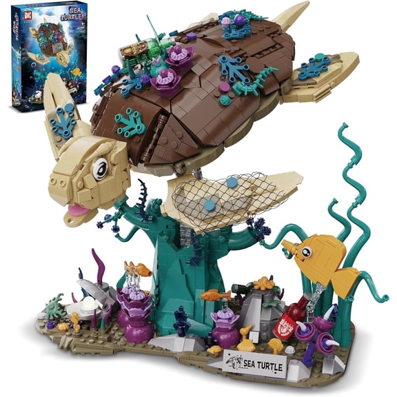 Cobers Sea Turtle Building Set, 1271PCS Ocean Dream Reef Collection Set Compatible with Lego Turtle Toy, Unterwater Ocean Animal Building Block Gifts for Adults