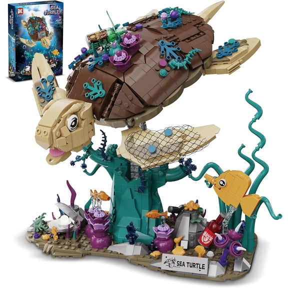 Sea Turtle Building Set, 1271PCS Ocean Dream Reef Collection Set Compatible with Lego Turtle Toy, Unterwater Ocean Animal Building Block
