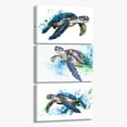 thumbnail image 1 of Sea Turtle Canvas Wall Art Ocean Wall Decor Turtle in Water Picture CoastalRainbow Painting Prints for Living Room Home Office Unframed, 1 of 6