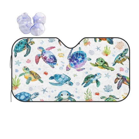 Sea Turtle Car Windshield Sun Shade Universal Fit Auto Sun Visor Protector