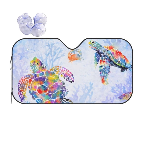 Sea Turtle Car Windshield Sun Shade Universal Fit Auto Sun Visor Protector