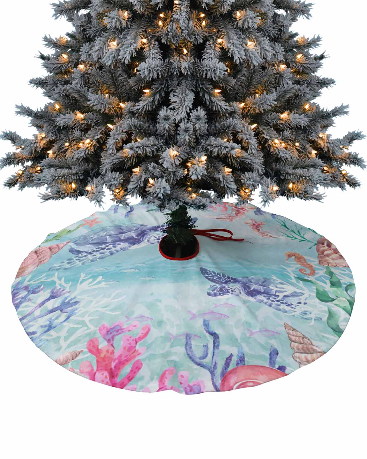 Sea Breeze Turtle Christmas Quilted Tree Skirt NCU0DV1414