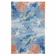 thumbnail image 1 of Sea Turtle Coastal 1 Pack Kitchen Towel, Water Absorbent Dish Towel, Summer Beach Coral Nautical Retro Decorative Hand Towels - Quick Drying Cloth for Cooking Baking, 18x28 Inch, 1 of 8