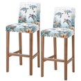 thumbnail image 1 of Sea Turtle Coastal Bar Stool Cover Set of 2, Summer Beach Coral Ocean Blue Nautical Stretch Bar Chair Cover, Removable Washable Pub Counter Stool Chair Slipcover for Kitchen Dining Room Pub Cafe, 1 of 9