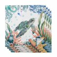 thumbnail image 1 of Sea Turtle Coastal Cloth Napkins, Summer Nautical Starfish Coral Ocean Washable and Reusable Dinner Napkins Set of 4, Table Napkin for Kitchen Party Birthday Wedding Hotel Housewarming 20"x20", 1 of 9