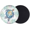 thumbnail image 1 of Sea Turtle Coastal Coasters Set of 2, Absorbent Coasters for Drinks, Blue Green Summer Beach Coral Coaster for Desk Coffee Table Protection, Home Decor House Warming Gifts 4", 1 of 8