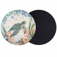thumbnail image 1 of Sea Turtle Coastal Coasters Set of 2, Absorbent Coasters for Drinks, Summer Nautical Starfish Coral Beige Coaster for Desk Coffee Table Protection, Home Decor House Warming Gifts 4", 1 of 8