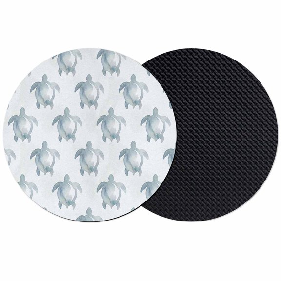 Sea Turtle Coastal Coasters Set of 2, Absorbent Coasters for Drinks, Watercolor Beach Ocean Nautical Coaster for Desk Coffee Table Protection, Home Decor House Warming Gifts 4"