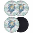 thumbnail image 1 of Sea Turtle Coastal Coasters Set of 4, Absorbent Coasters for Drinks, Blue Green Summer Beach Coral Wooden Coaster for Desk Coffee Table Protection, Home Decor House Warming Gifts 4", 1 of 8