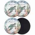 thumbnail image 1 of Sea Turtle Coastal Coasters Set of 4, Absorbent Coasters for Drinks, Summer Nautical Starfish Coral Grey Wooden Coaster for Desk Coffee Table Protection, Home Decor House Warming Gifts 4", 1 of 8