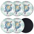 thumbnail image 1 of Sea Turtle Coastal Coasters Set of 6, Absorbent Coasters for Drinks, Blue Green Summer Beach Coral Coaster for Desk Coffee Table Protection, Home Decor House Warming Gifts 4", 1 of 8