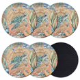 thumbnail image 1 of Sea Turtle Coastal Coasters Set of 6, Absorbent Coasters for Drinks, Summer Nautical Starfish Coral Brown Anchor Coaster for Desk Coffee Table Protection, Home Decor House Warming Gifts 4", 1 of 8