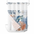 thumbnail image 1 of Sea Turtle Coastal No Hook Shower Curtain with Snap in Liner, Waterproof Fabric Shower Curtains, Blue Red Summer Beach Coral Nautical Wood Shower Curtain Set Top See Through for Bathroom 60"x72", 1 of 8