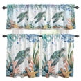 thumbnail image 1 of Sea Turtle Coastal Kitchen Curtains Sets for Windows 36 Inch Length, Summer Nautical Starfish Coral Ocean Rod Pocket Window Treatments Tier Curtains and Valances Set for Bedroom/Bathroom, 1 of 8