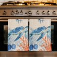 thumbnail image 1 of Sea Turtle Coastal Kitchen Towels Set of 3, Summer Beach Coral Nautical Farmhouse Absorbent Dish Towels for Kitchen, Microfiber Hand Towel, Quick Drying Tea Towel for Cleaning Decorative Dishcloths, 1 of 7