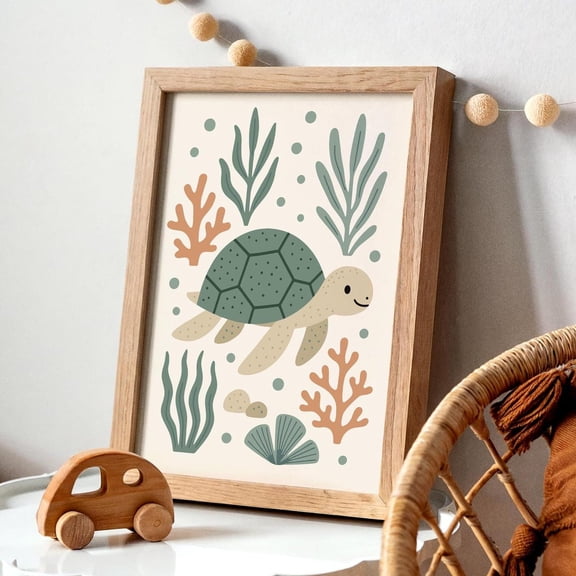 Sea Turtle Coastal Nursery Unframed Paper Print