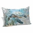 thumbnail image 1 of Sea Turtle Coastal Pillow Covers Queen, Summer Beach Teal Coral Starfish Soft Brushed Microfiber Breathable Throw Pillow Covers, Pillowcase with Zipper for Couch Sofa Bedroom Living Room 20"x30", 1 of 9
