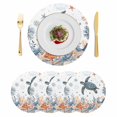 thumbnail image 1 of Sea Turtle Coastal Round 13 Inch Placemats Set of 4, Summer Coral Starfish Nautical HeatResistant Non Slip Place Mats for Dining Table, Wipeable Braided Kitchen Table Mats for Housewarming, 1 of 9