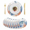 thumbnail image 1 of Sea Turtle Coastal Round 13 Inch Placemats Set of 8, Blue Red Summer Beach Coral Nautical HeatResistant Non Slip Place Mats for Dining Table, Wipeable Braided Kitchen Table Mats for Housewarming, 1 of 9