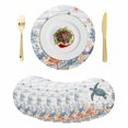 thumbnail image 1 of Sea Turtle Coastal Round 15 Inch Placemats Set of 8, Summer Coral Starfish Nautical Grey HeatResistant Non Slip Place Mats for Dining Table, Wipeable Braided Kitchen Table Mats for Housewarming, 1 of 9