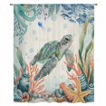 thumbnail image 1 of Sea Turtle Coastal Sheer Curtains 84 Inches Long, Summer Nautical Starfish Coral Beige Light Filering Curtains, Breathable Simi Curtain Privacy Drapes for Living Room Bedroom Window Treatment, 1 of 9