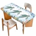 thumbnail image 1 of Sea Turtle Coastal Table Cloths for 4 Foot Rectangle Tables, Summer Nautical Starfish Coral Ocean Patio Waterproof Elastic Fitted Tablecloths, Washable Rectangular Table Cover for Camping, 1 of 8