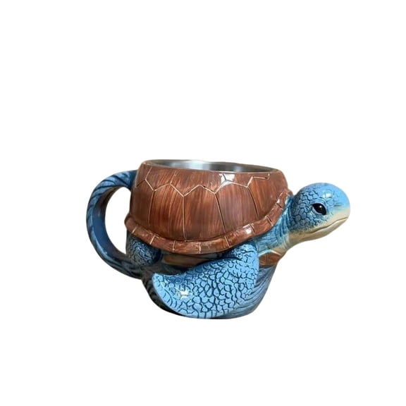 Sea Turtle Coffee Mug 3D Cute Ocean Turtle Mug with Wave Design, Unique Animal Coffee Cup for Women Men, Funny Novelty Tea Cup Gift for Turtle Lover