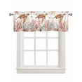 thumbnail image 1 of Sea Turtle Coral Linen Curtain Valance for Bedroom/Bathroom/Kitchen/Office/Living/Dining Room Window,Tropical Fish Underwater Starfish White Rod Pocket Topper Decorative Cafe Drapes Panel 42"x18", 1 of 6