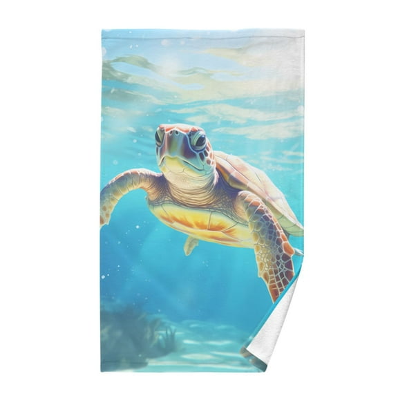 Sea Turtle Cotton Face Towels Absorbent Hand Towel Soft Bathroom Towel for Kitchen Hotel Decoration