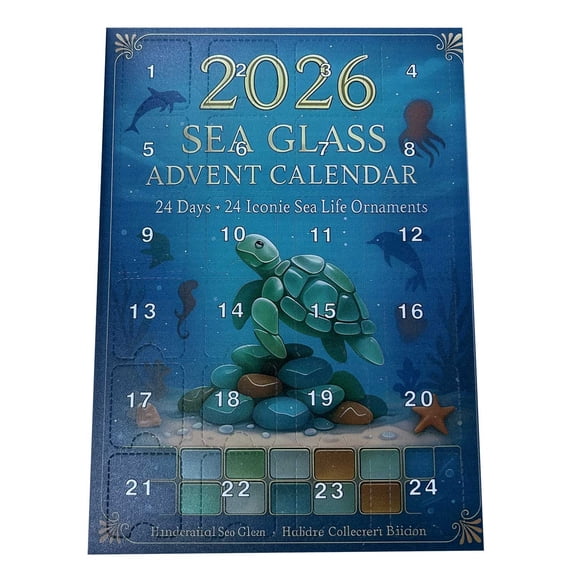 Sea Turtle Countdown Calendar 24 Day Acrylic Set Featuring 24 Numbered Countdown Doors Flat Laser Cut Acrylic With Glossy Finish Sturdy Construction With Vibrant Colors