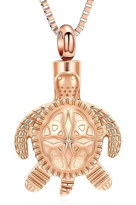 Sea Turtle Cremation Jewelry Urn Necklace for Ashes Turtle Funeral Keepsake Ashes Holder Memorial Urn Pendant for Human / Pet