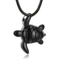 Sea Turtle Cremation Urn Necklaces for Ashes Stainless Steel Animal Urn Keepsake Jewelry