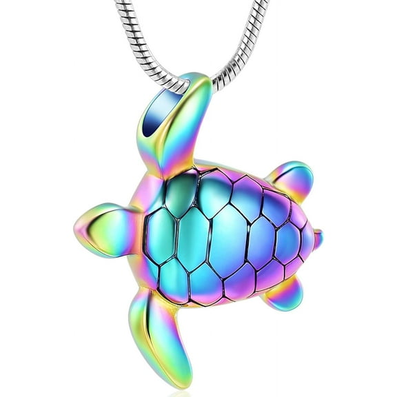 Sea Turtle Cremation Jewelry for Ashes Necklace Keepsake Memorial Urns Pendant Jewellery for Pets/Human