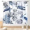 thumbnail image 1 of Sea Turtle Curtains, Coastal Nautical Beach Seaweed Seahorse Starfish Rod Pocket Window Treatments for Bedroom Living Room Bathroom Undersea Animal Blue Ocean Blackout Drapes, 84"x63" Inch, 1 of 5
