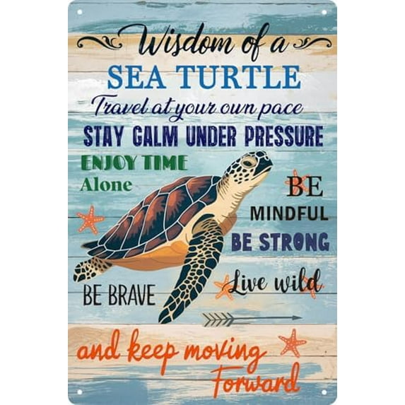 Sea Turtle Decor Inspirational Turtle Decor for Office Bedroom Living Room Home Art Sea Gifts for Turtle Lovers Gift Ideas for Friends Wall Art Hanging Sign 8x12 in