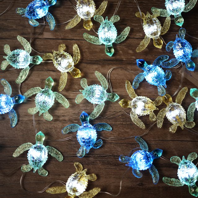 Sea Turtle Decorative Lights Ocean Themed String Lights 10ft 30 LEDs