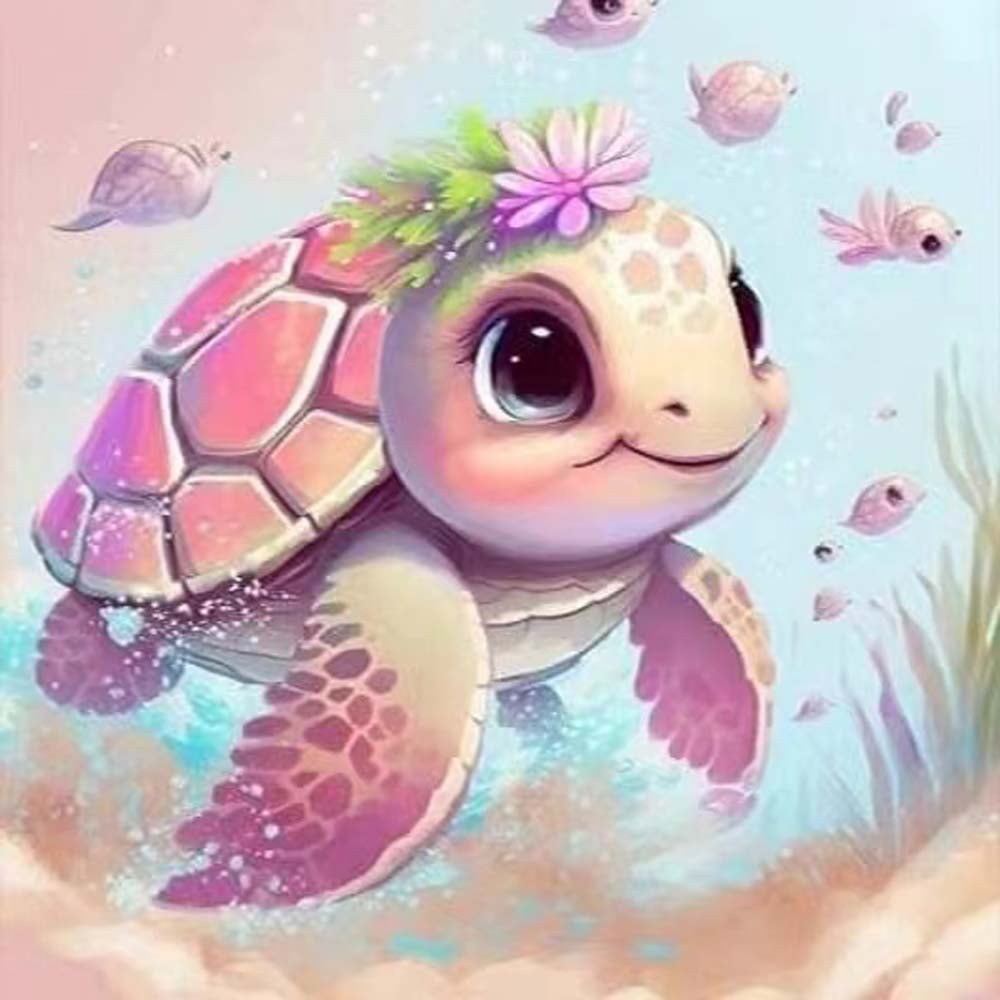 Sea Turtle Diamond Painting Kits for Adults - Cute Sea Turtle Diamond Art Kits for Adults, DIY 5D Diamond Painting with Round Gem Art Kits for Adults for Gift Home Wall Decor 12x12 inch