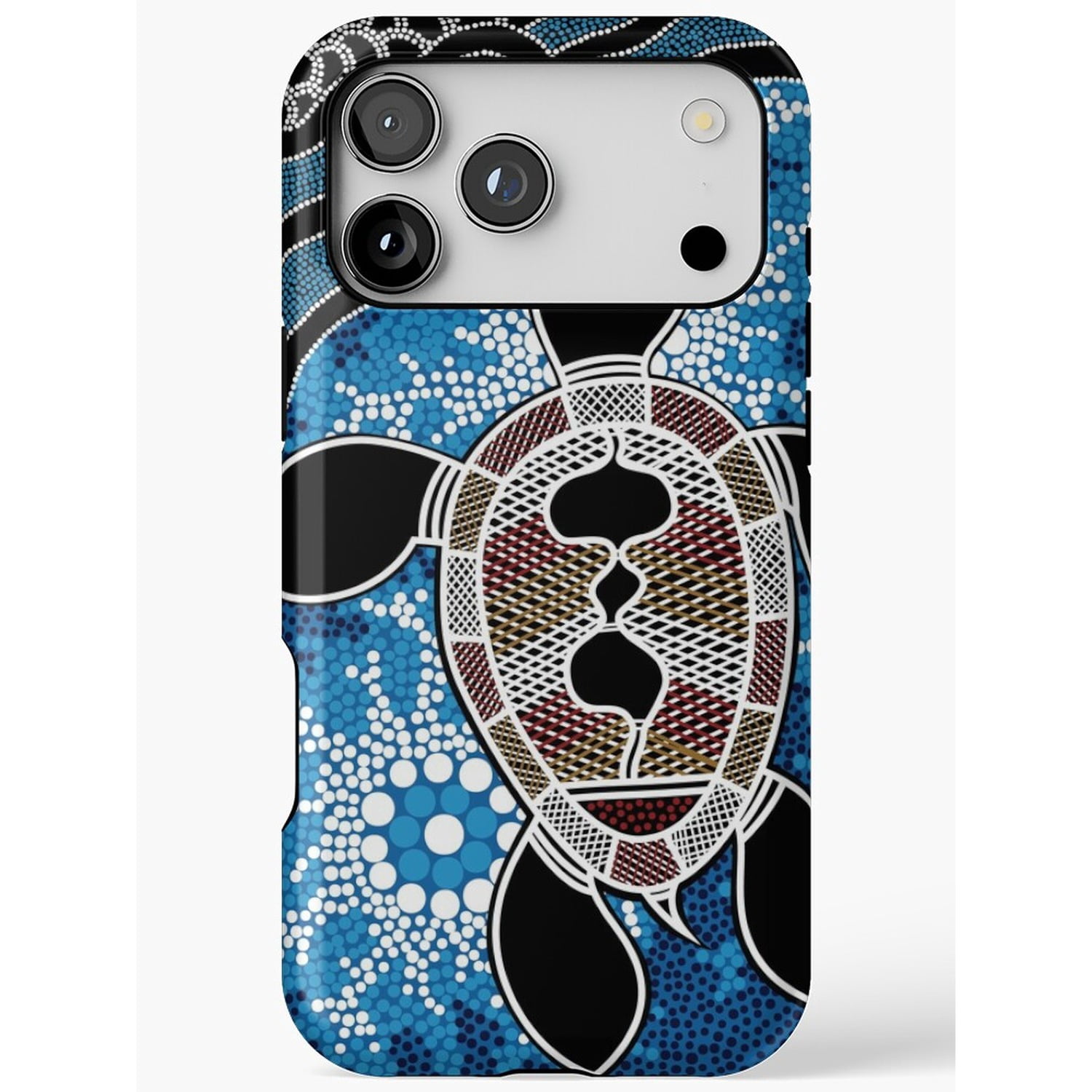 Sea Turtle Dot Pattern Tough Phone Case, Dual-Layer Polycarbonate and ...