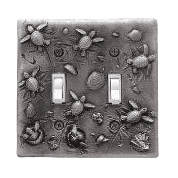 Sea Turtle Double Switch Plate, Beachy Home Dcor Turtle Switch Plate, Marine Life Sea Turtle Light Switch Cover, Beachy Switch Plate