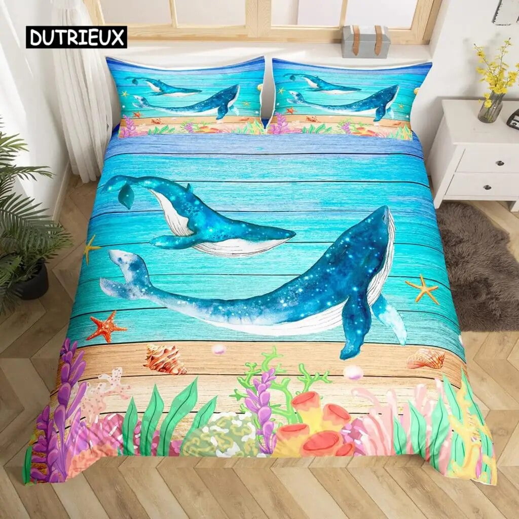 Sea Turtle Duvet Cover Twin Ocean Reptile Tortoise Comforter Cover