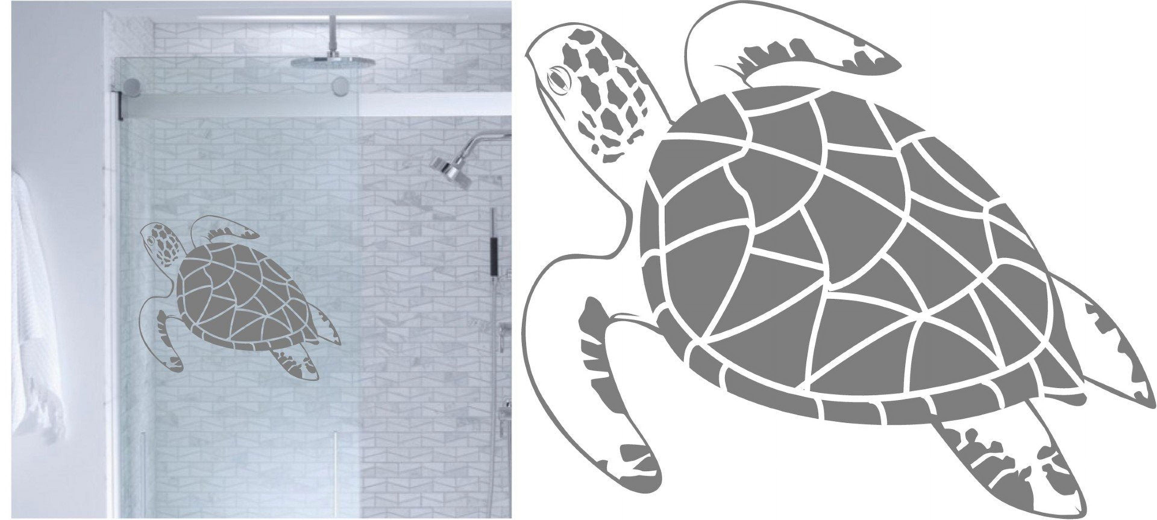 Sea Turtle Etched Glass Vinyl Shower Door Decal Front Window - Walmart.com
