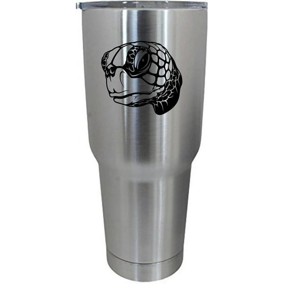Sea Turtle Face Zoo Animal Themed Etched 30oz Stainless Steel Tumbler