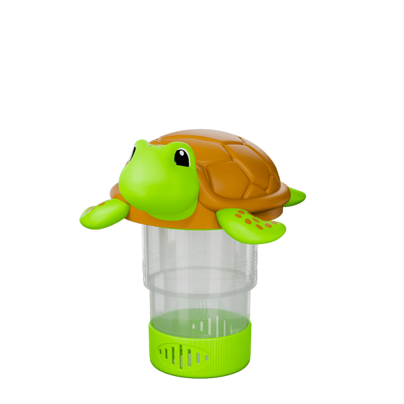 FIFOKICHO 1-Inch Turtle Floating Pool Chemical Dispenser, Resort Style Pool Accessories for Swimming Pool, Fits Pool Floats and Pool Toys, 1 Pack