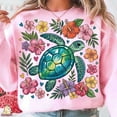 thumbnail image 1 of Sea Turtle Floral Sweatshirt, Tropical Summer Beach Sweatshirt, Ocean Animal Sweatshirt, Cute Ocean Animal Sweatshirt, 1 of 5