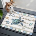 thumbnail image 1 of Sea Turtle Front Door Rugs 2x3 ft Ocean Starfish Shell Wood Grain Rope Small Rug for Entryway Non Slip Washable Bathroom Door Mat Absorbent Floor Mat for Indoor Entrance, 1 of 9