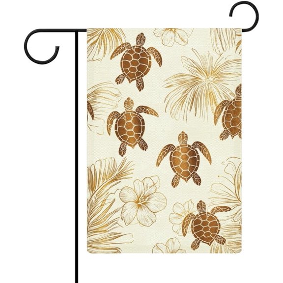 Sea Turtle Garden Flag Double Sided Burlap 12x18 Inch Outdoor Welcome Yard Decoration