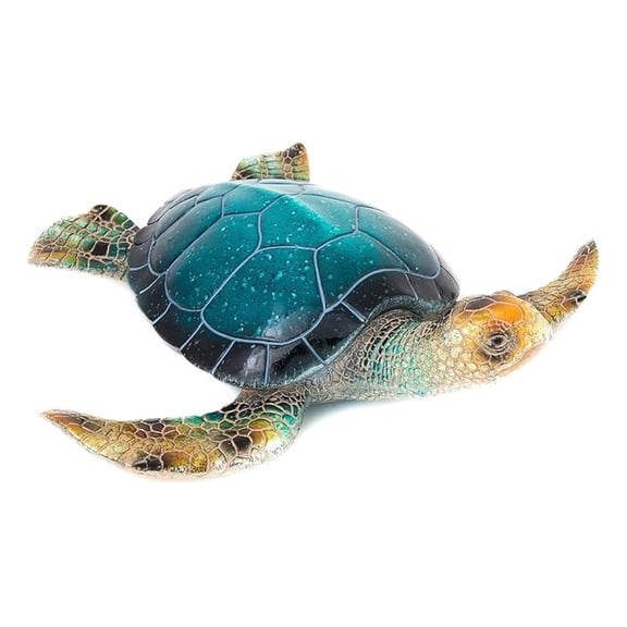 Sea Turtle Garden Statue – 16" Coastal Wall Hanging or Sculpture | Ocean-Inspired Polystone Decor for Patio, Porch, Poolside or Indoor Beach Theme Room by