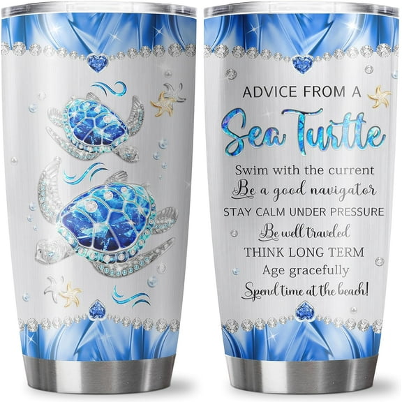 Sea Turtle Gifts Tumbler 20oz - Sea Turtle Gifts for Women - Turtle Gifts for Turtle Lovers - Sea Turtle Lover Gift Ideas - Ocean Beach Gifts for Women - Beach Gift Ideas - Great Ocean Gifts