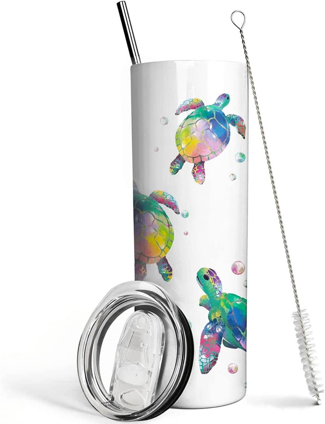 Sea Turtle Gifts - Sea Turtle Tumbler with Lid and Straw - Double Wall ...