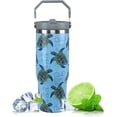 thumbnail image 1 of Sea Turtle Gifts for Women 30 oz Sea Turtle Tumbler with Handle Vacuum Reusable Insulated Tumblers with Flip Straw and Top Handle Stainless Steel 30 oz Coffee Mug Sea Turtle Cup Cold for 16 Hours, 1 of 6